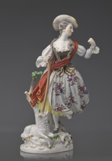 Shepherdess with a Sheep, Kaendler, Johann Joachim 1706–1775, sculptor; Koenigliche Porzellain