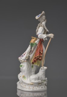 Shepherdess with a Sheep, Kaendler, Johann Joachim 1706–1775, sculptor; Koenigliche Porzellain
