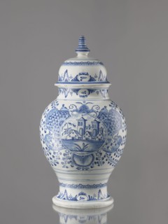 Vase with lid, Fayence-Manufaktur Muenden faience factory; 1732–1854 Hannoversch Münden,
