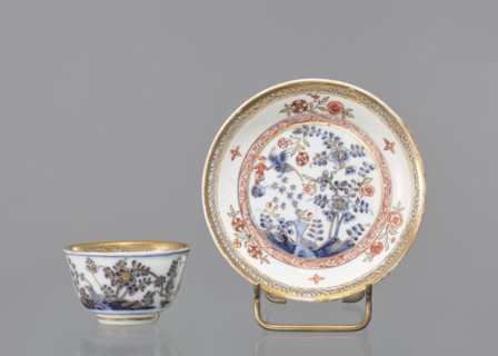 Saucer, Hausmaler house painter and Ferner, JF ca. 1750, or workshop, Koenigliche Porzellain