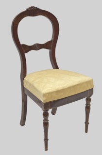 Chair, plant decoration, knobs ornament, Biedermeier, Louis Philippe, 1835–1845, Warsaw, piece of