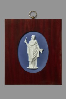 Plaque with Melpomene, Etruria Factory Staffordshire; pottery factory; 1769–1950. Flaxman the