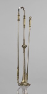 Court fanfare of Augustus III, made by Christian Friedrich Riedel instrument builder, with coats of