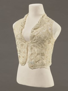 Bodice, lace, provenance unknown, bodices, women's clothing, fashion. In a pattern of rosettes