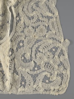 Bodice, lace, bodices, women's clothing, fashion. In a pattern of rosettes connected by large