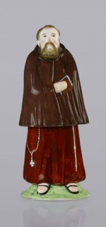 Inkwell - figurine of a monk, Prószków Slaski faience factory; 1763–1853, figurines, nuns,