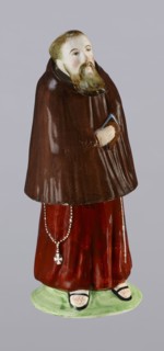 Three-part inkwell in the form of a monk figurine, ca. 1800 late 18th/early 19th century. Made at
