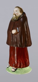 Inkwell - figurine of a monk, Prószków Slaski faience factory; 1763–1853, figurines, nuns,