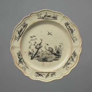 Plate with a pattern of Liverpool birds, Sadler & Green Liverpool, Josiah Wedgwood's Brick House