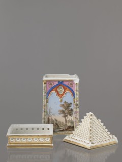 Night Lamp, Popow, Alexander porcelain manufacturer; 1806–1872 author, lamps, landscapes with