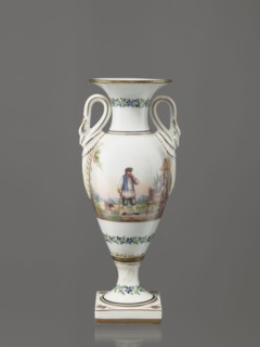 Amphora vase, Imperial Porcelain Factory in St. Petersburg 1744–1917, genre miniatures, genre