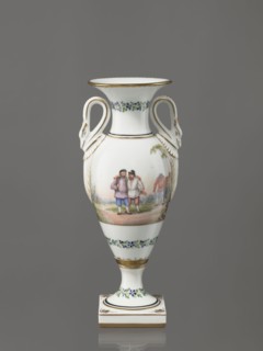 Amphora vase, Imperial Porcelain Factory in St. Petersburg 1744–1917, genre miniatures, genre