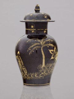Low kuan-type vase with cover, faience Bielino manufactory, ca. 1779–1800, attributed to Karol