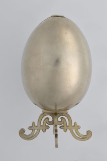 Easter egg, lilies of the valley, flowers, silver egg, smooth, composed of two opening halves on a