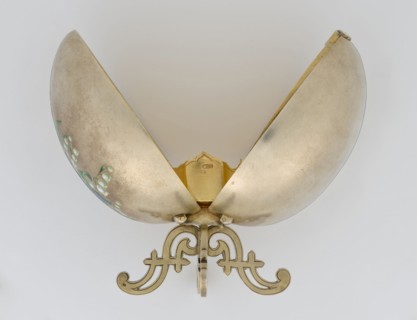 Easter egg, lilies of the valley, flowers; Easter egg, silver, smooth, composed of two opening