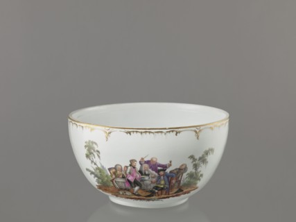 Punch vase with lid, KPM Königliche Porzellan-Manufaktur, Berlin, 1763–1918, reliefs, polychrome