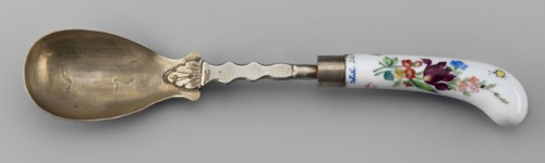 Spoon, Korzec Porcelain and Faience Manufactory; 1790–1832. Possibly a forgery; Korzec forgery.