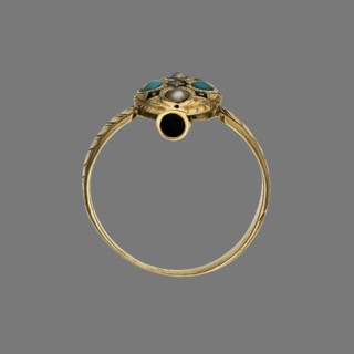 Ring, Doreau, Romain fl. 1848–1863, jeweler. Oval gold ring with a band that widens slightly and