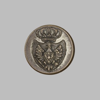 Official's uniform button, Grand Duchy of Poznan coat of arms, clothing accessory; on the obverse,