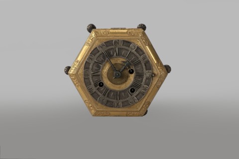 Tiled clock, Betzmeier, Erasmus fl. ca. 1750 clockmaker, acanthus ornament, lion's paws, mid-18th