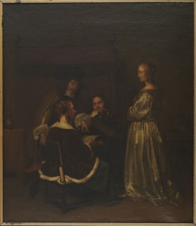 Reading a letter, Borch, Gerard ter, II 1617-1681 painter workshop, interiors, genre scenes, Dutch