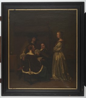 Reading a letter, Borch, Gerard ter, II 1617-1681 painter workshop, interiors, genre scenes, Dutch