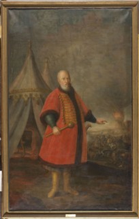 Portrait of Stefan Czarniecki 1599–1665, Crown Field Hetman, against the background of tents and a
