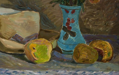 Blue Vase, Zygmunt Waliszewski 1897–1936 painter, ink and/or paint on canvas, contemporary
