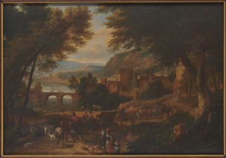 Landscape, Boudewijns, Adriaen Fransz. 1644–1719 painter, buildings, bridges architect, deposit