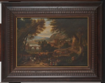 Landscape; Adriaen Fransz. Boudewijns 1644–1719, painter; 17th/18th century Flemish painting;