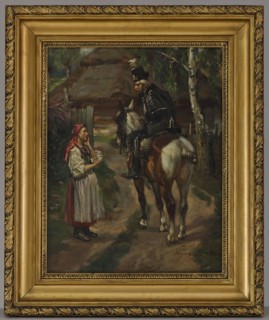 Sad news, Kossak, Wojciech 1856–1942, painter; 1910; painting; height 57 cm, width 44.5 cm, A