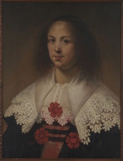 Portrait of a woman, unknown Dutch painter; female portrait, Dutch painting; pearls; bust portrait;