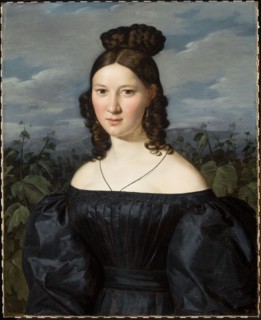 Portrait of a Young Woman, Ferdinand Georg Waldmüller 1793–1865, oil painting, female portrait,