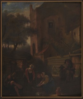 Scene at the Well, Jan Steen 1626–1679 imitator; painting; 17th century; subject: wells; medium: