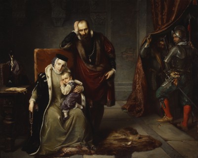 Catherine Jagiellon with her son Sigismund in prison; Józef Simmler 1823–1868, painter; 1859; oil