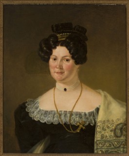 Portrait of Sara Catarine Lorentz, Berggren, Peter 1792-1848 painter, neutral background, female