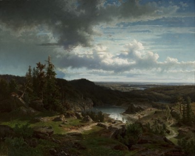 Landscape, Morten Müller 1828–1911, painter; Norwegian painting; 1854; oil on canvas; mountain