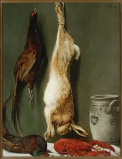Still life: hare, pheasants, lobster and jug; Hans Thoma 1839–1924, 1889; German painting; oil on