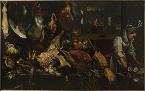 Kitchen interior, Snijders, Frans 1579-1657 painter, Flemish painting, still lifes, genre scenes in