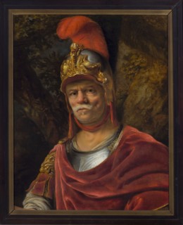 Man in a Golden Helmet Mars, Bol, Ferdinand 1616-1680 painter; armor; male portrait; helmet; Dutch