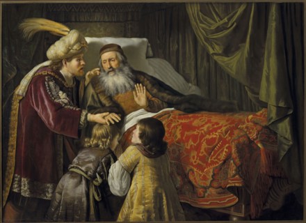 Jacob Blessing the Sons of Joseph, Victors, Jan 1619–1676, painter; oil painting, 1650s; biblical