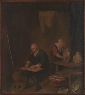 Fish Scraping, Brekelenkam, Quiringh van post 1622/1630–1669/1679 painter; 17th-century Dutch