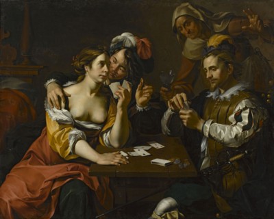 Card Game, Crabeth, Wouter Pietersz., II ca. 1594–1644 painter, genre scene in an interior,