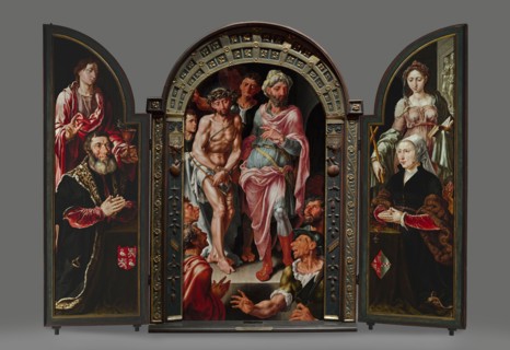 Ecce Homo Triptych, donor portraits on the wings, Heemskerck, Maarten van 1498-1574 painter /