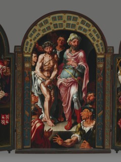 Ecce Homo Triptych, donor portraits on the wings, Heemskerck, Maarten van 1498-1574 painter, Ecce