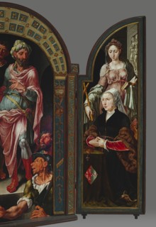 Ecce Homo Triptych, donor portraits on the wings, Maarten van Heemskerck 1498–1574, painter; Ecce
