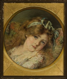 Portrait of a Girl; Konstanty J. Makowski 1839–1915, painter; children's portrait; portrait of a