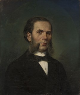 Portrait of Franciszek Ruskiewicz 1819–1880, painter; Badowski, Adam 1857–1903 author; tonda;