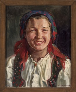 Head of a Peasant Woman, Wodzinowski, Wincenty 1866–1940 painter, peasant women, portraits, women's