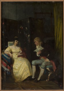 Conversation, Henryk Piatkowski 1853–1932, painter; court scenes, interiors, furniture;